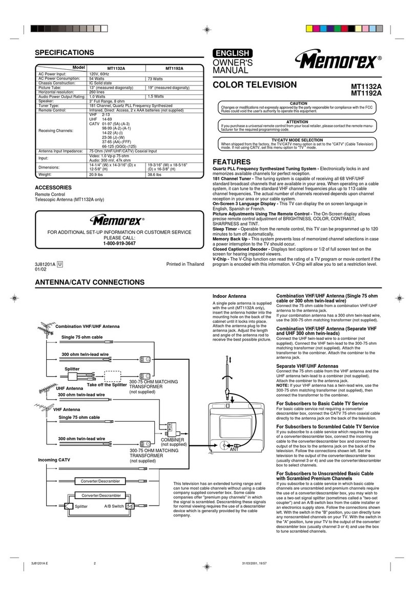 Memorex MT1132A owner's manual