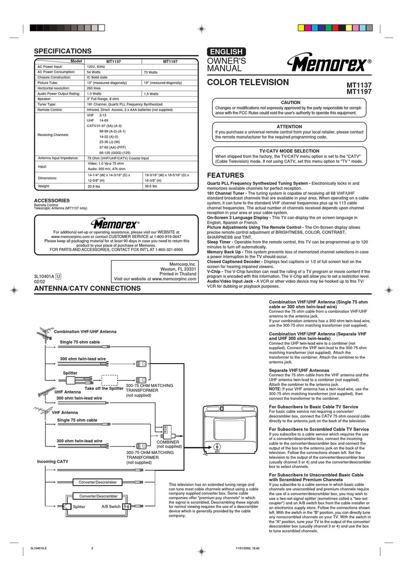 Memorex MT 1197 User manual