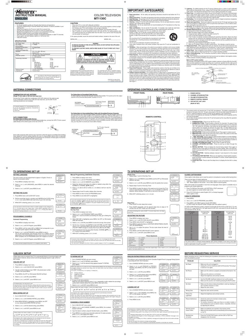 Memorex MT1130C User manual