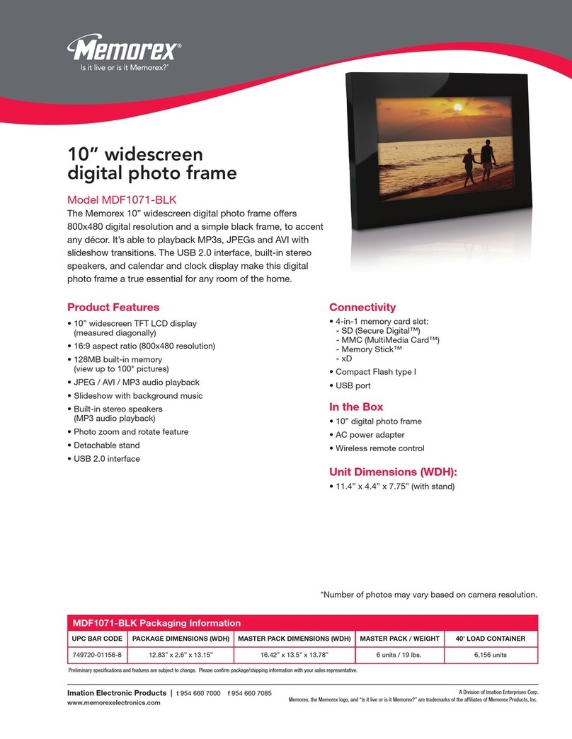 Memorex MDF1071-BLK - Digital Photo Frame Features