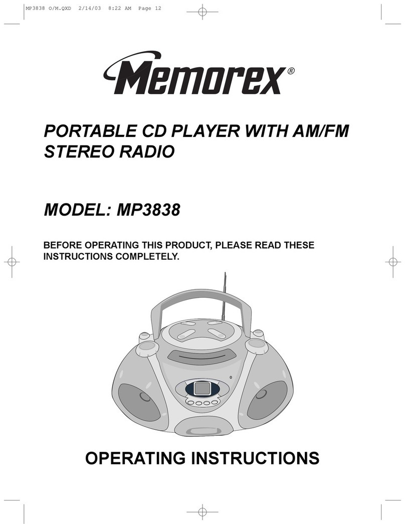 Memorex MP3838 User manual Memorex MP3838 User manual