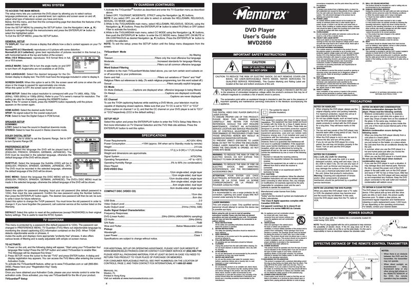 Memorex MVD2050 User manual Memorex MVD2050 User manual