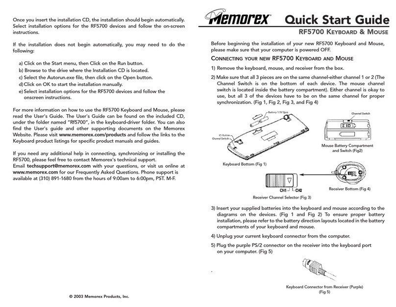 Memorex RF5700 Series quick start guide