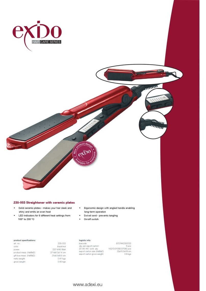 Exido Straightener with Ceramic Plates 235-003 Specifications