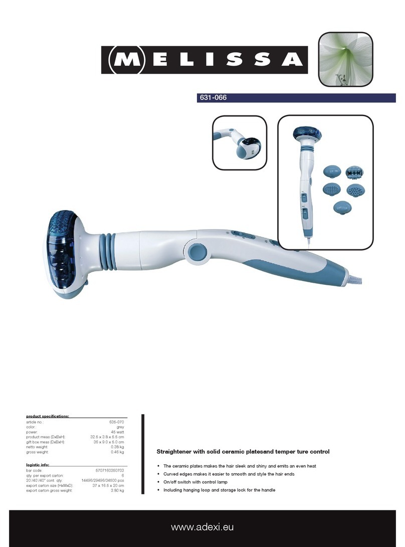 Melissa Straightener with Solid Ceramic Plates and Temperture Control... Specifications