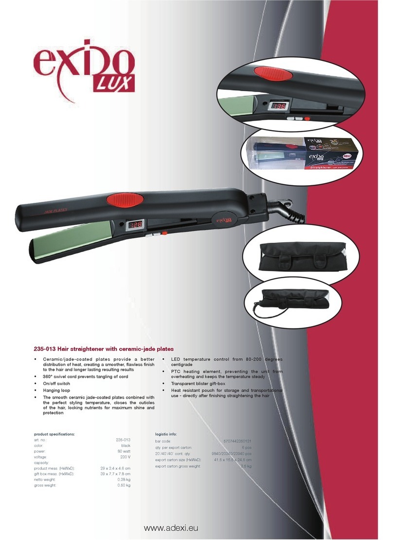 Exido Hairstraightener 235-013 Specifications