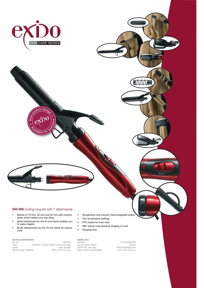 Melissa Curling Tong Set with 7 Attachment 235-005 Specifications
