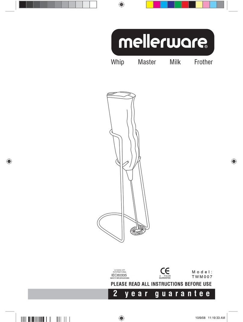 Mellerware WHIP MASTER MILK FROTHER TWM007 User manual