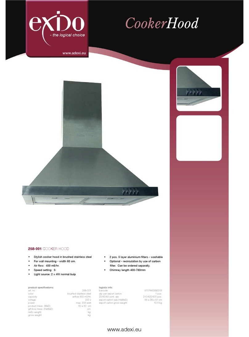 Exido Cooker Hood 258-001 User manual
