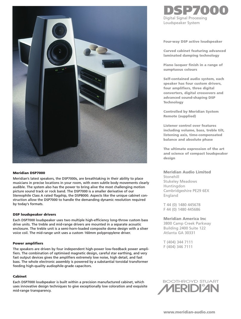 Meridian DSP7000 Specification sheet