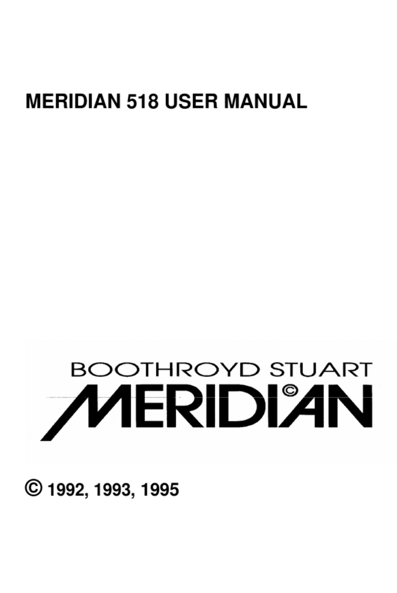 Meridian Digital Audio Processor Meridian 518 User manual