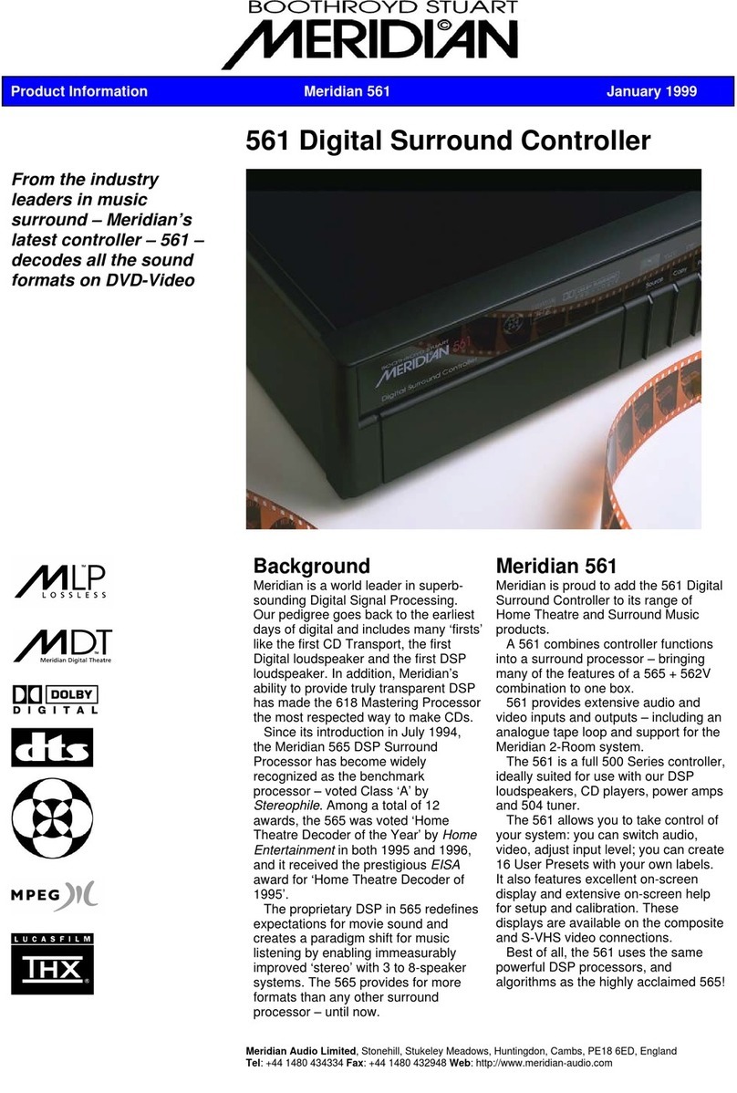 Meridian Digital Surround Controller 561 Product information