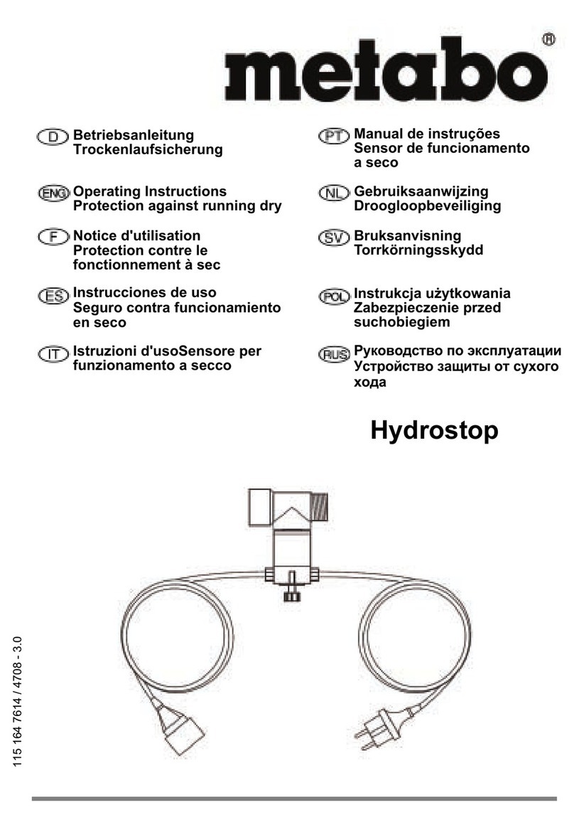 Metabo Dry-running Sensor Hydrostop operating instructions
