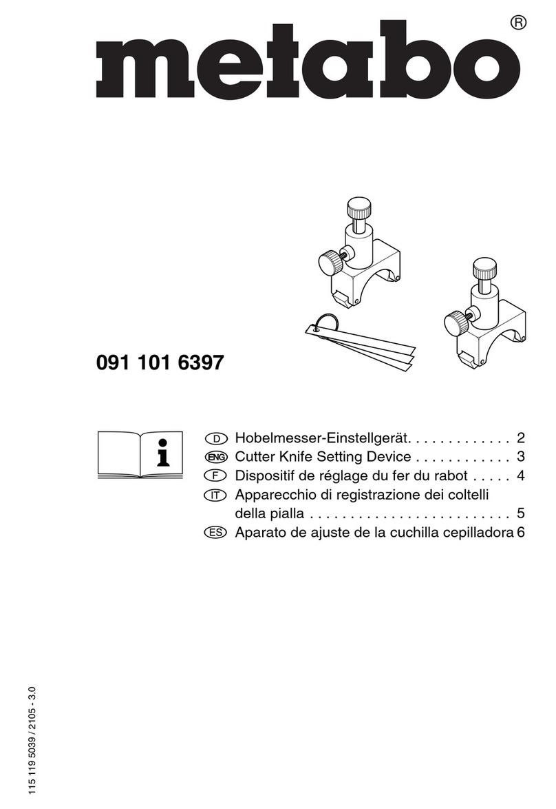 Metabo Cutter Knife Setting Device 091 101 6397 User manual
