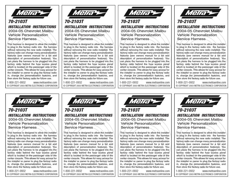 Metra Electronics 70-2103T installation instructions