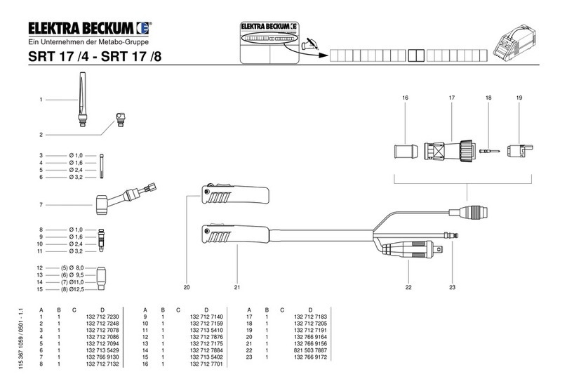 Elektra Beckum TIG Welding Torch SRT 17 /4 parts list