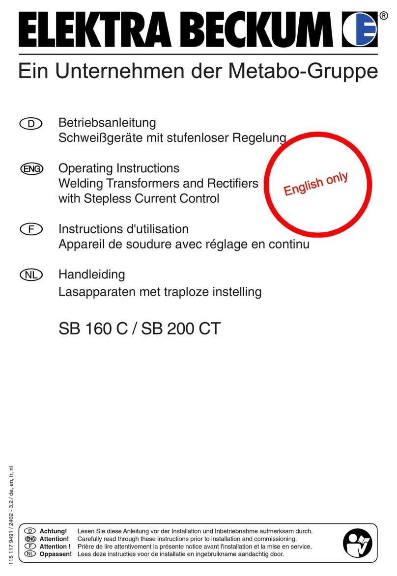 Elektra Beckum Welding Transformers and Rectifiers SB 160 C operating instructions Elektra Beckum Welding Transformers and Rectifiers SB 160 C operating instructions