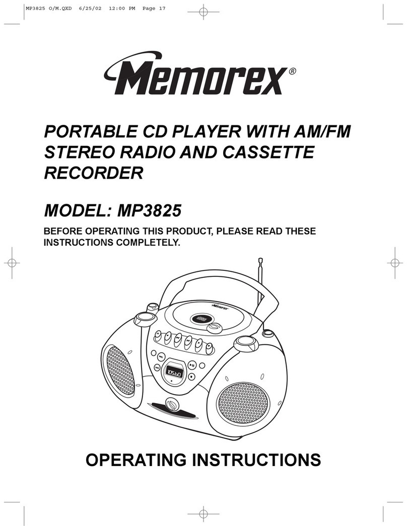 Memorex MP3825 User manual