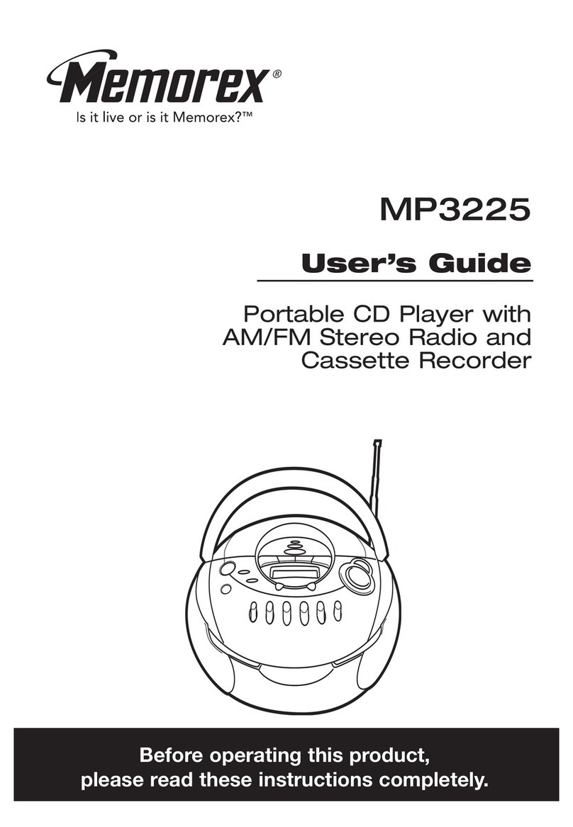 Memorex MP3225 User manual Memorex MP3225 User manual