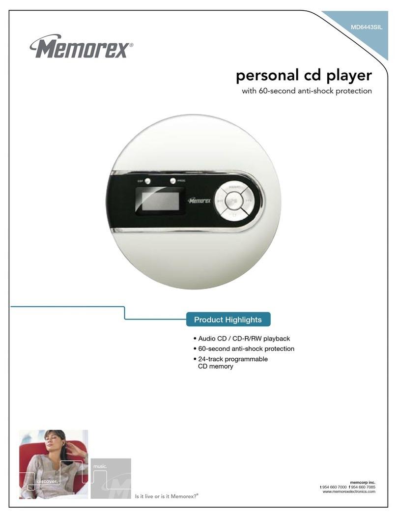 Memorex MD6443 - MD CD Player User manual