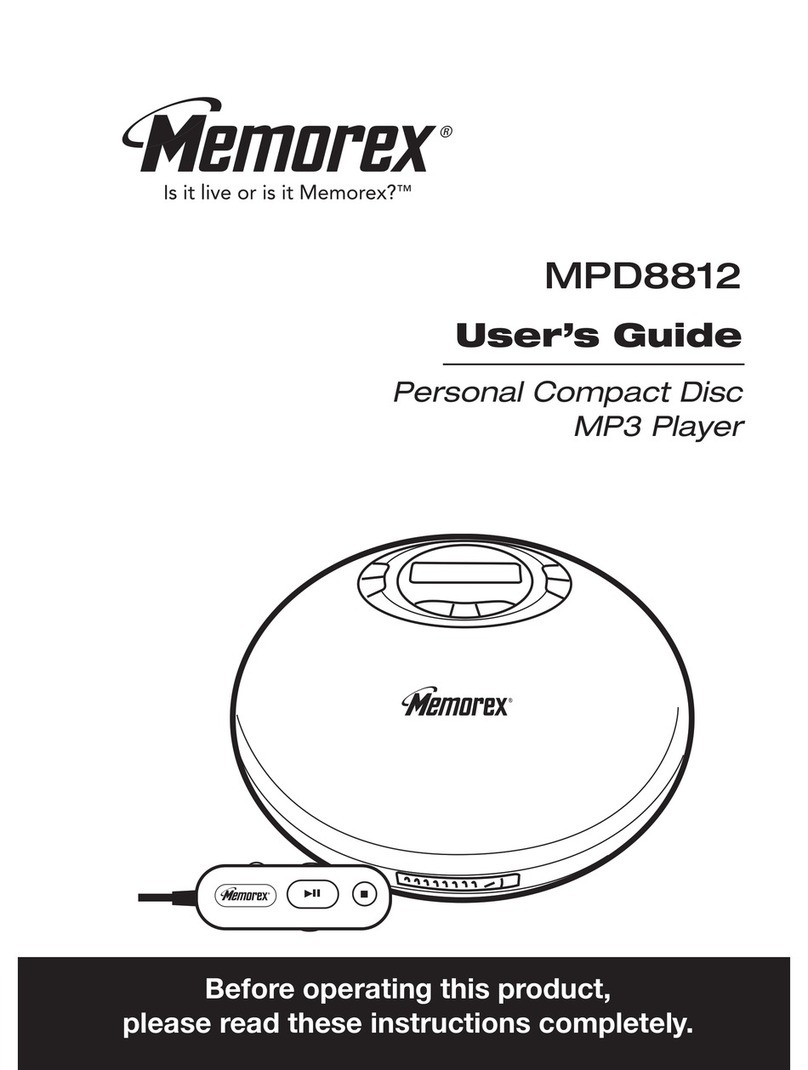 Memorex MPD8812 - CD / MP3 Player User manual Memorex MPD8812 - CD / MP3 Player User manual