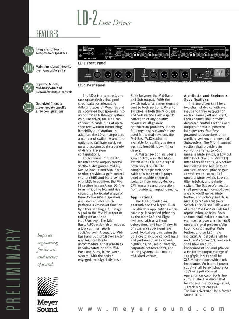 Meyer Sound LD-2 User manual