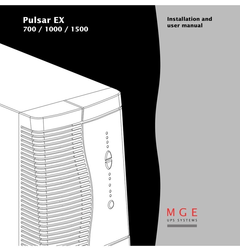 MGE UPS Systems Pulsar EX 1000 Installation and user manual
