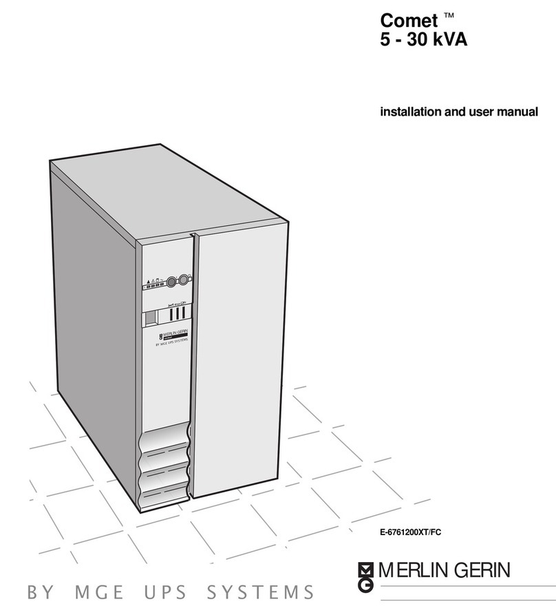 MGE UPS Systems Comet TM 5 - 30 kVA Installation and user manual
