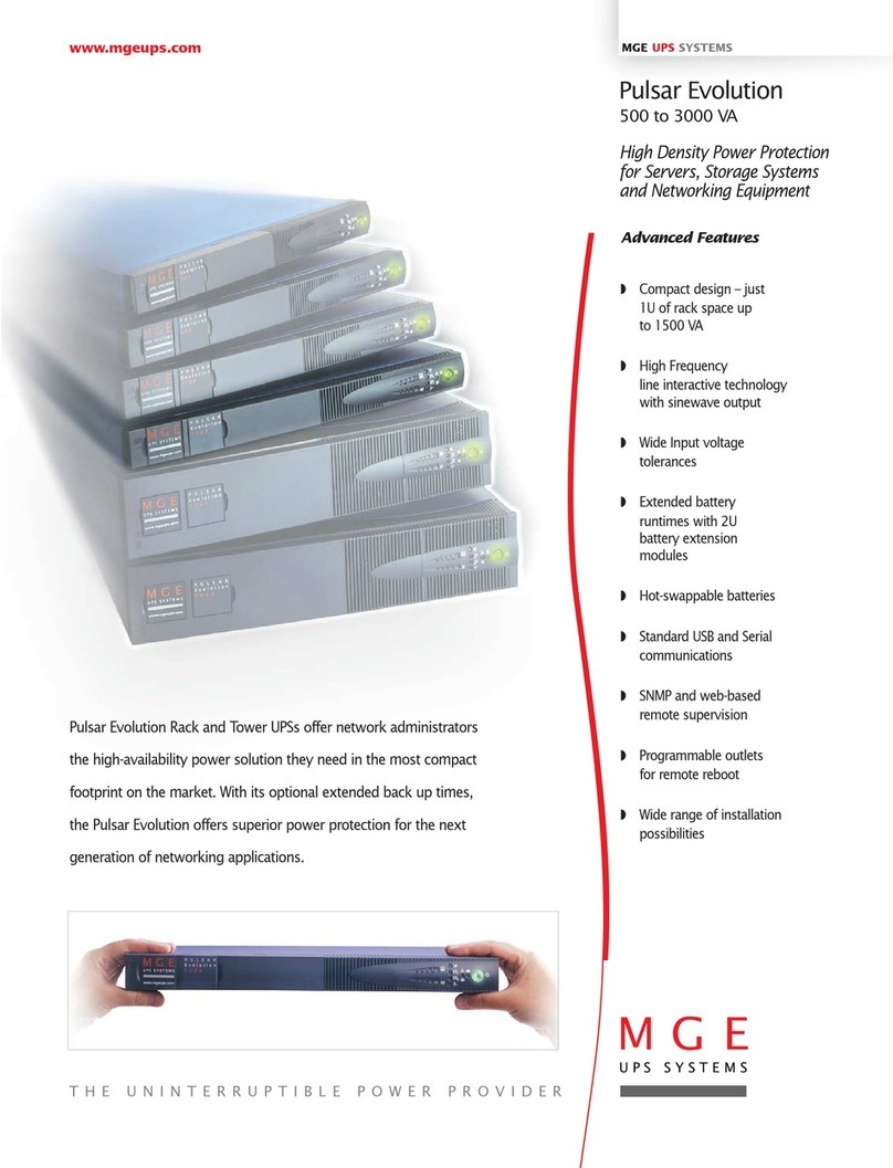 MGE UPS Systems Pulsar Evolution 800 Brochure & specs