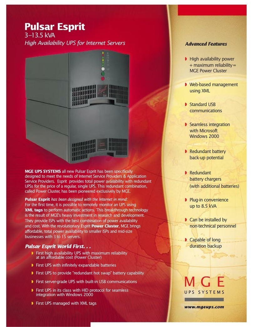 MGE UPS Systems Pulsar Esprit 313.5 kVA User manual