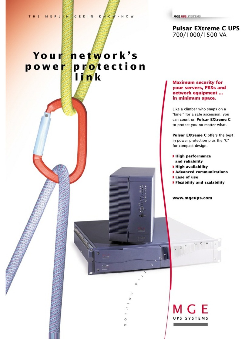 MGE UPS Systems Pulsar EXtreme C UPS 1000 VA Brochure & specs