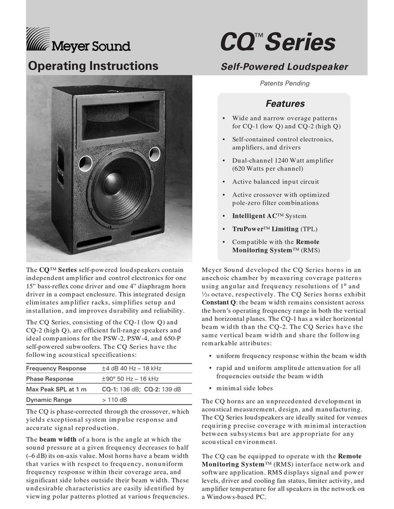 Meyer Sound CQTM Series operating instructions