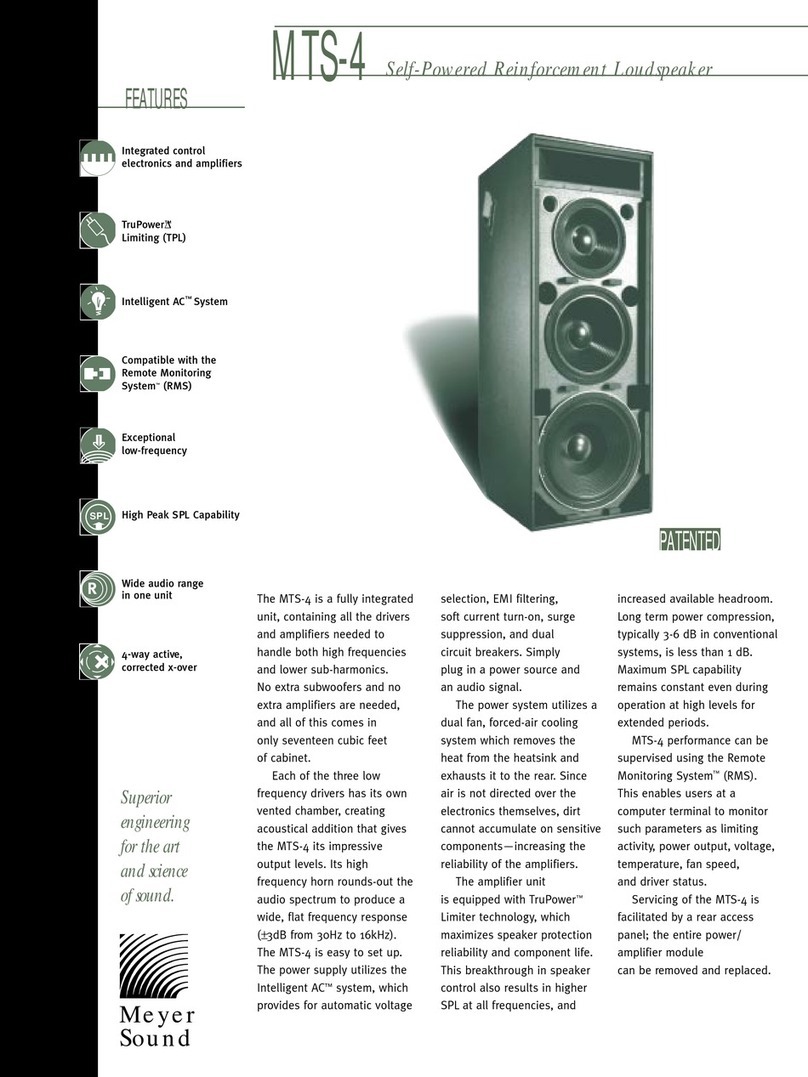 Meyer Sound Self-Powered Reinforcement Loudspeaker MTS-4 User manual