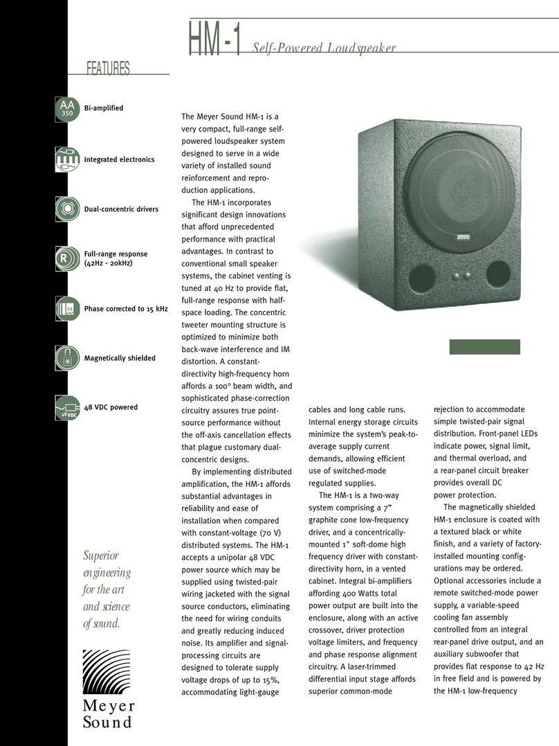Meyer Sound Self-Powered Loudspeaker HM-1 Specifications