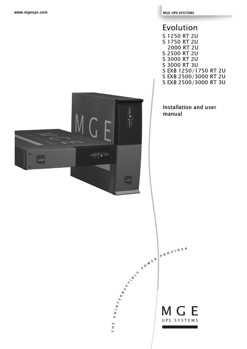 MGE UPS Systems Evolution 2000 RT 2U Installation and user manual