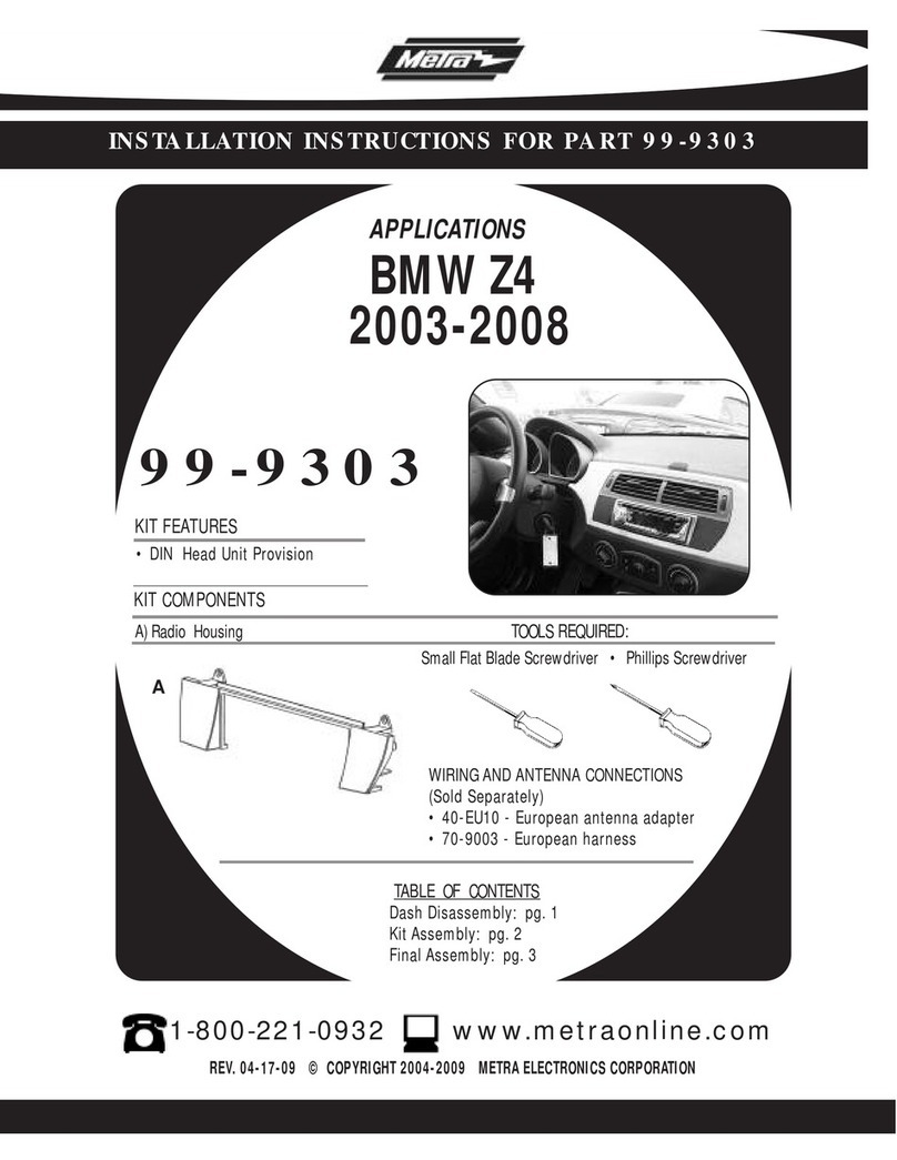 Metra Electronics 99-9303 installation instructions