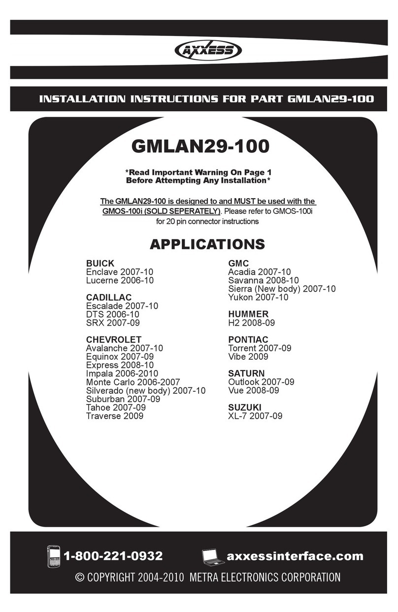 Metra Electronics GMLAN29-100 User manual