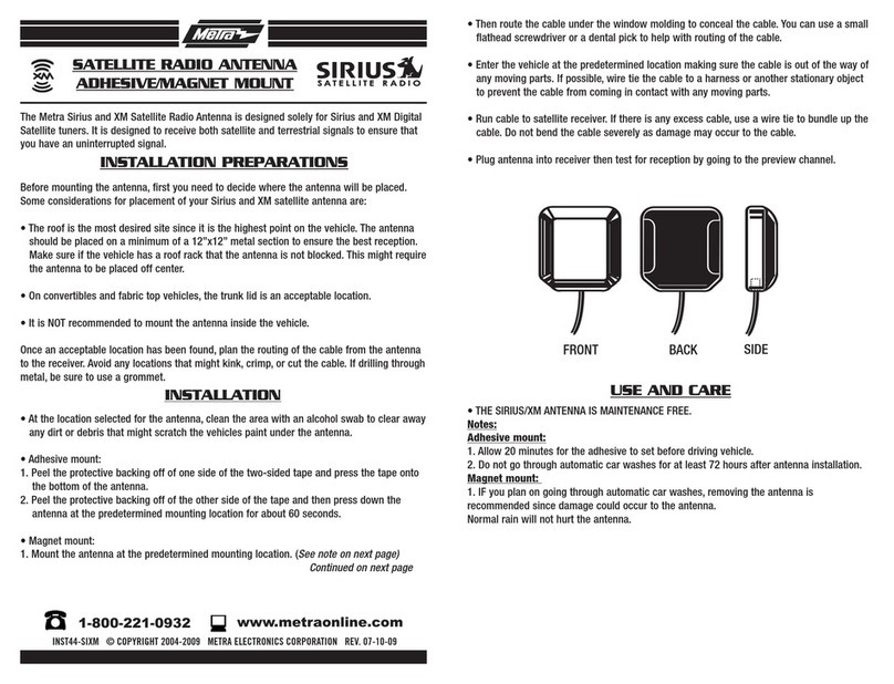 Metra Electronics Satellite Radio Use and care