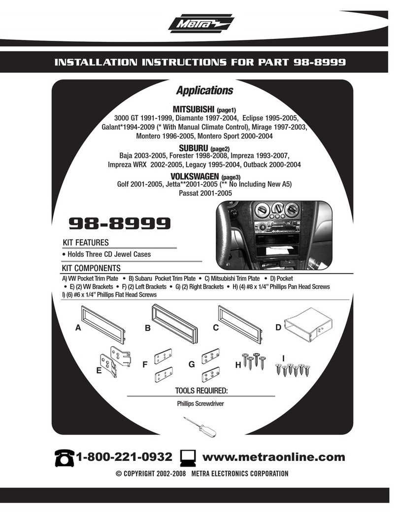 Metra Electronics 98-8999 installation instructions Metra Electronics 98-8999 installation instructions