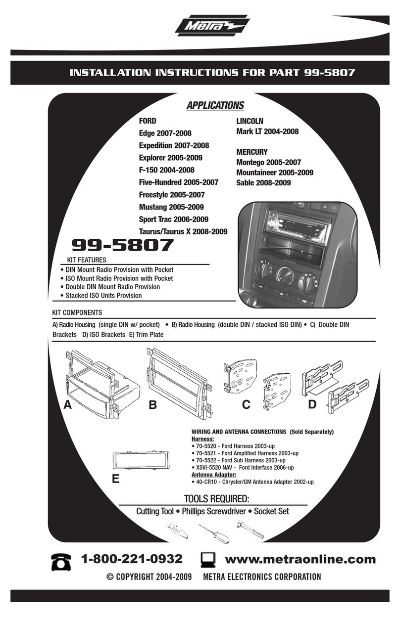 Metra Electronics 99-5807 installation instructions