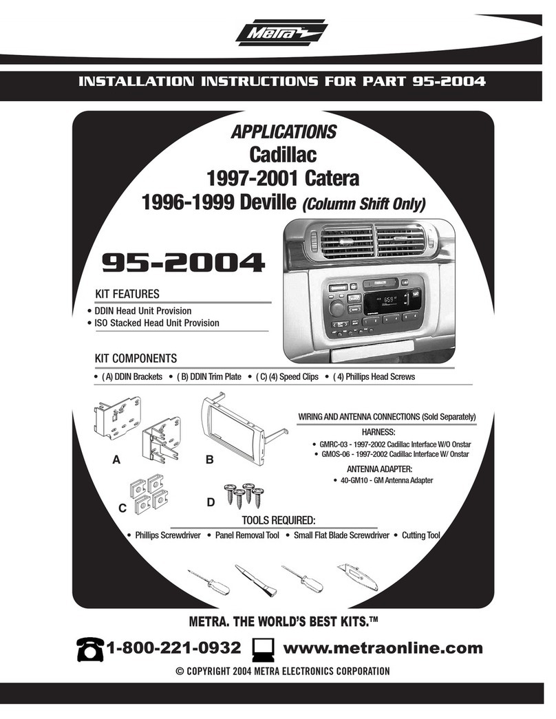 Metra Electronics CADILLAC 95-2004 installation instructions Metra Electronics CADILLAC 95-2004 installation instructions