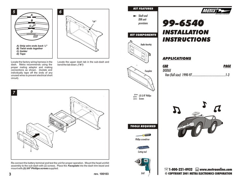 Metra Electronics DODGE 99-6540 User manual
