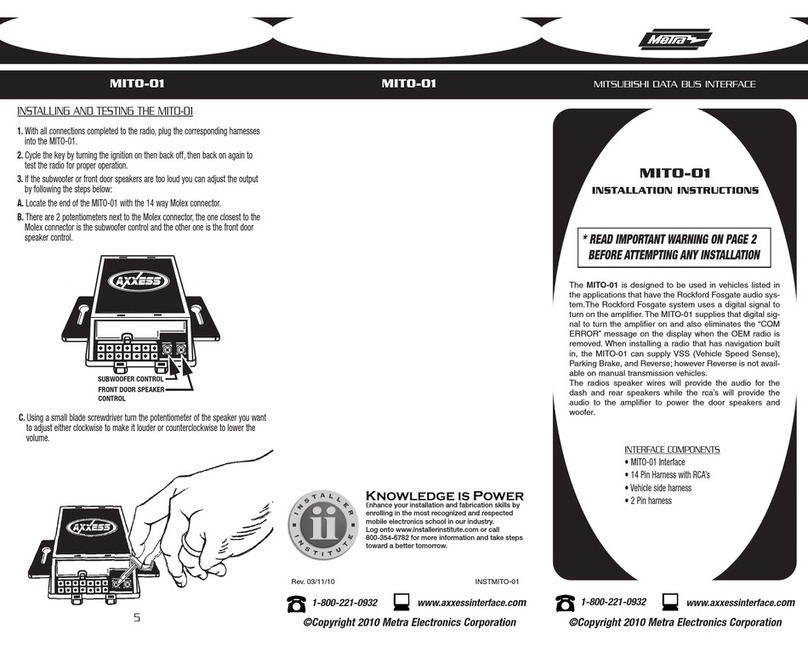 Metra Electronics MITO-01 User manual