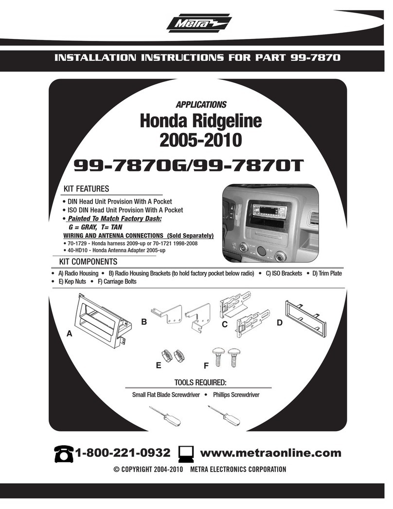 Metra Electronics HONDA RIDGELINE 99-7870G User manual