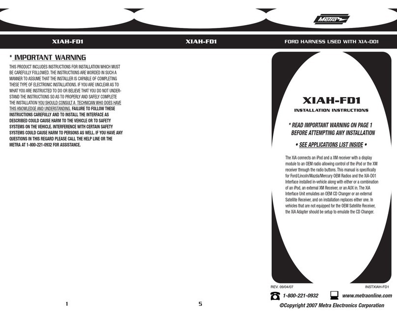 Metra Electronics XIAH-FD1 installation instructions Metra Electronics XIAH-FD1 installation instructions