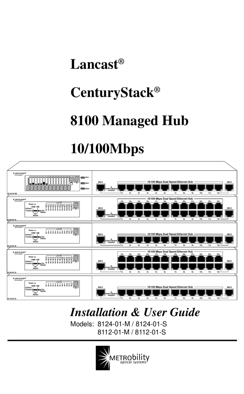 METRObility Optical Systems CenturyStack 8124-01-M Installation and user guide METRObility Optical Systems CenturyStack 8124-01-M Installation and user guide