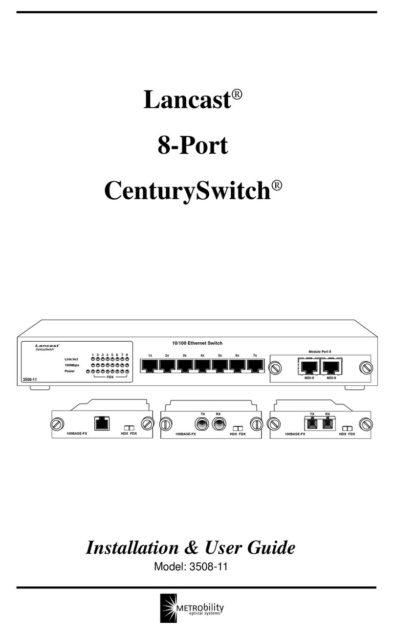 METRObility Optical Systems 3508-11 CenturySwitch User manual