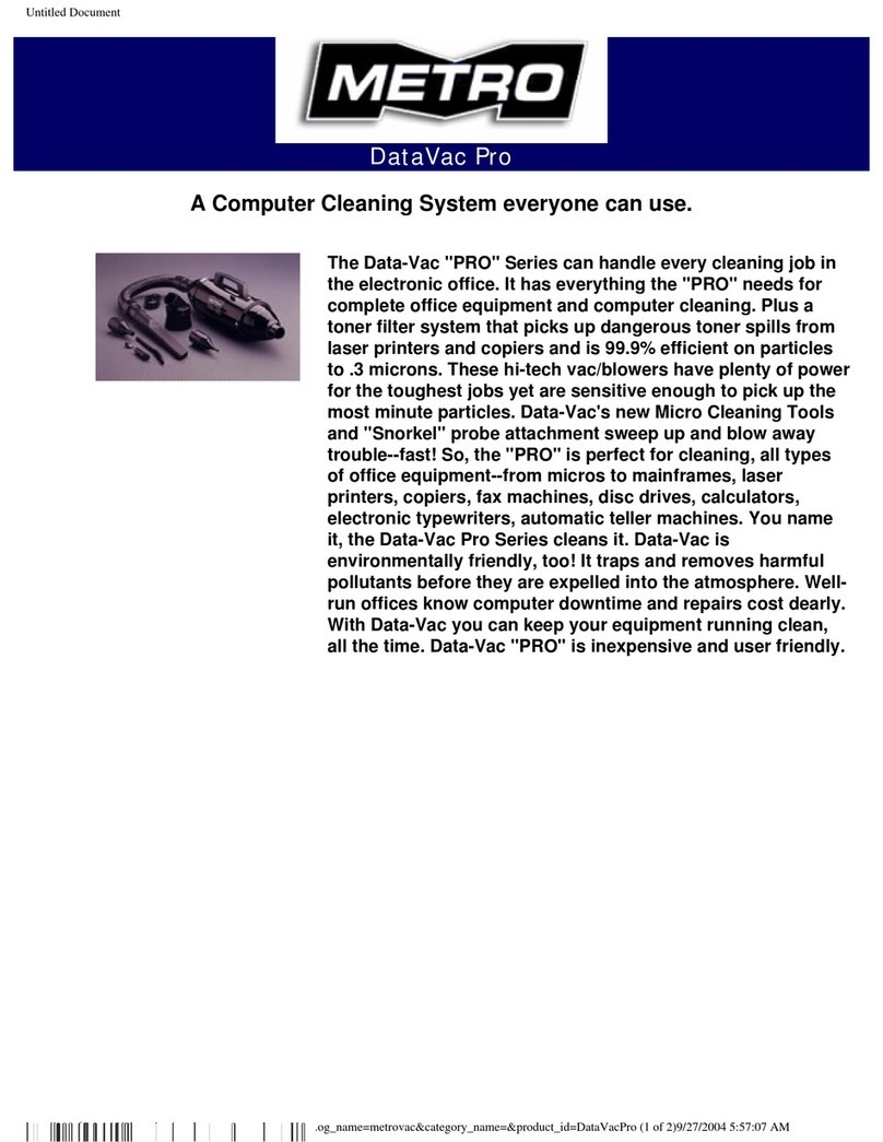 Metro DataVac DataVac Pro User manual