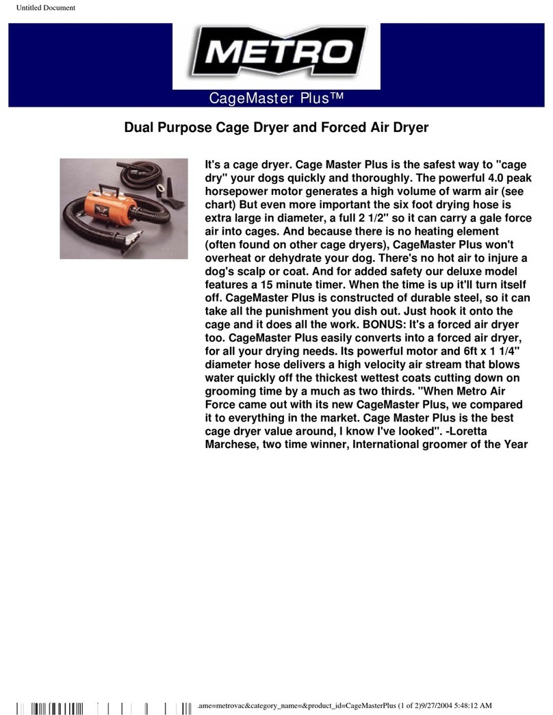 Metro DataVac CageMaster Plus User manual