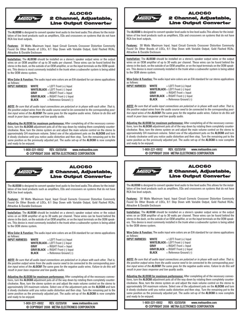 Metra Electronics ALOC60 User manual